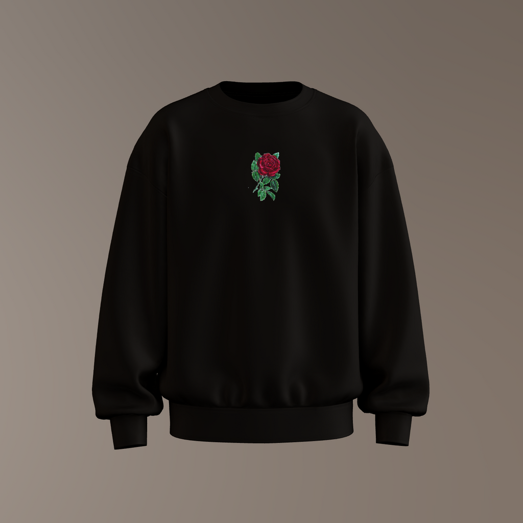 ROSE Embroidery Unisex Sweatshirt
