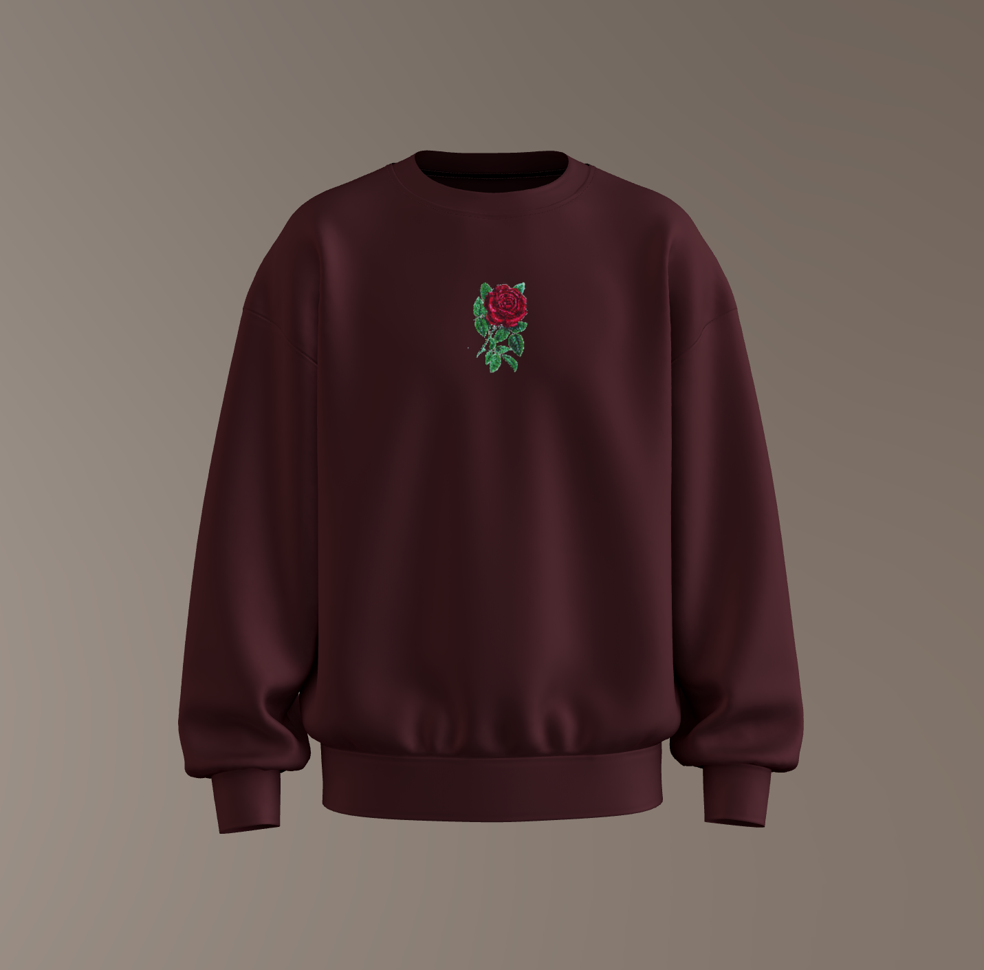 ROSE Embroidery Unisex Sweatshirt