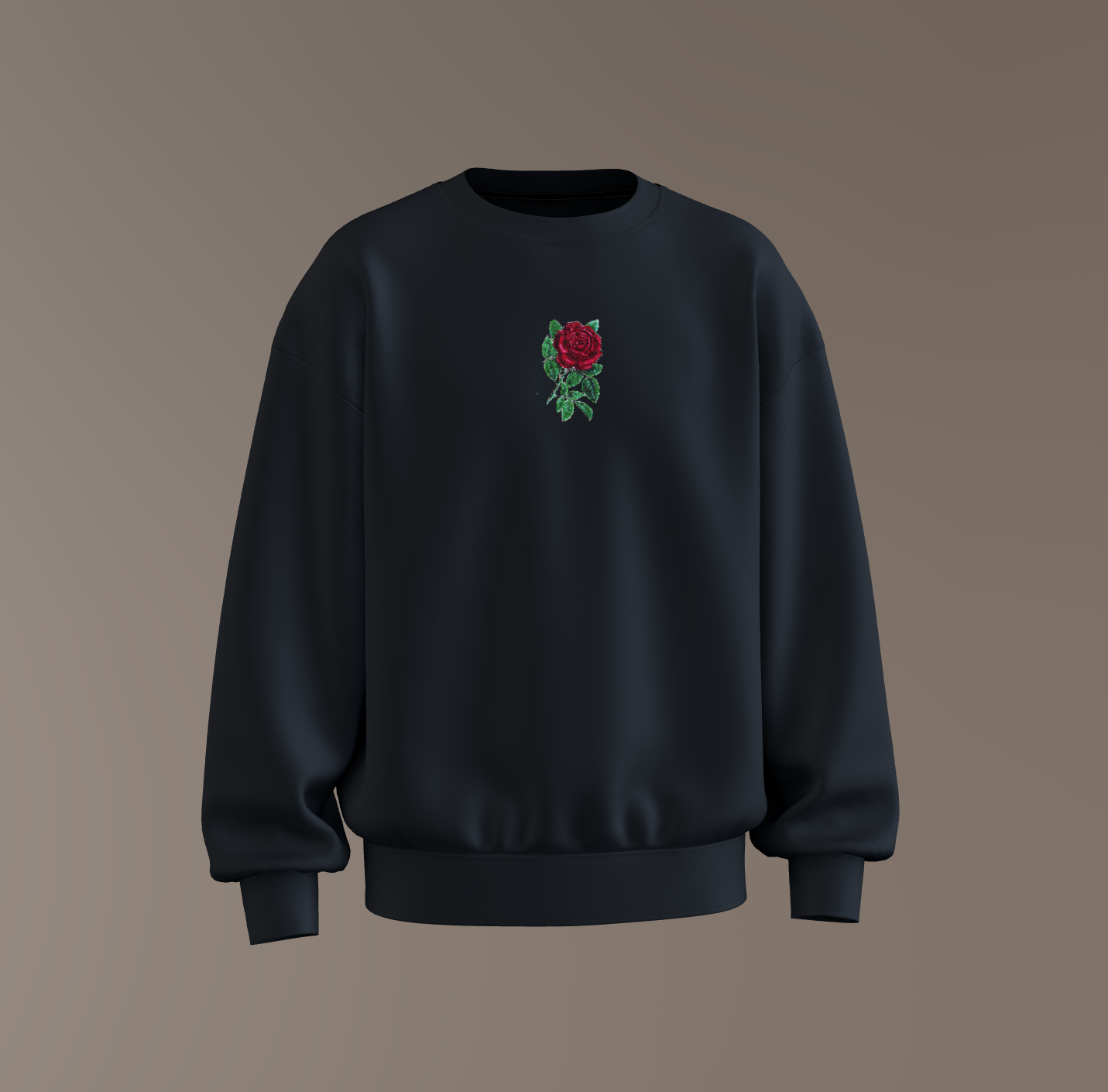 ROSE Embroidery Unisex Sweatshirt
